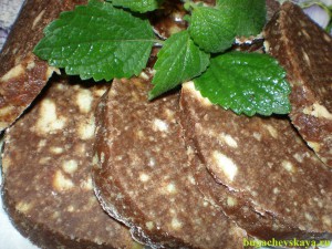 Мраморный рулет из печенья (рецепт с фото)